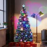 Juegoal 6 ft Pre-Lit Optical Fiber Christmas Artificial Tree